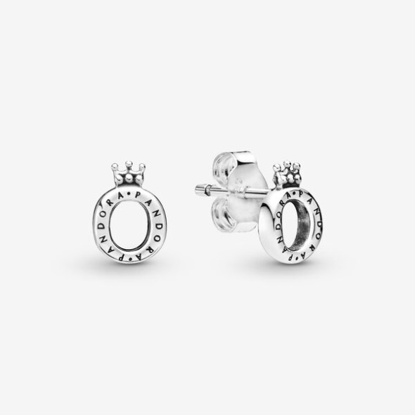 Polied Crown O Stud Earrings Pandora România